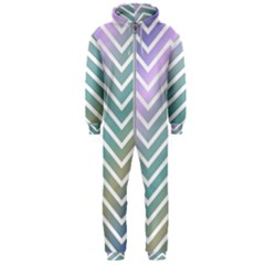 Zigzag Line Pattern Zig Zag Hooded Jumpsuit (men) 