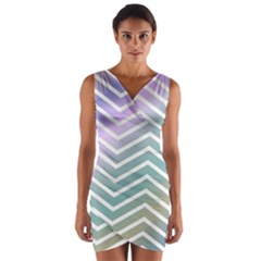 Zigzag Line Pattern Zig Zag Wrap Front Bodycon Dress by Nexatart