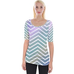 Zigzag Line Pattern Zig Zag Wide Neckline Tee