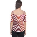 Concentric Red Rings Background Cutout Shoulder Tee View2
