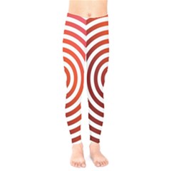 Concentric Red Rings Background Kids  Legging