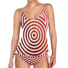 Concentric Red Rings Background Tankini Set