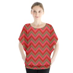 Background Retro Red Zigzag Blouse