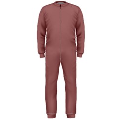 Blush Gold Coppery Pink Solid Color Onepiece Jumpsuit (men) 