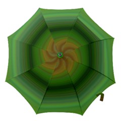 Green Background Elliptical Hook Handle Umbrellas (Large)