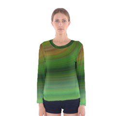 Green Background Elliptical Women s Long Sleeve Tee