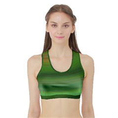 Green Background Elliptical Sports Bra with Border