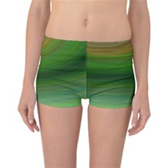 Green Background Elliptical Reversible Boyleg Bikini Bottoms