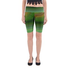 Green Background Elliptical Yoga Cropped Leggings