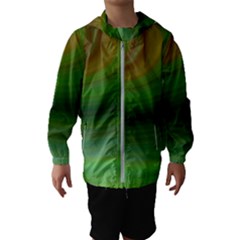 Green Background Elliptical Hooded Wind Breaker (Kids)
