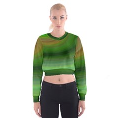 Green Background Elliptical Cropped Sweatshirt