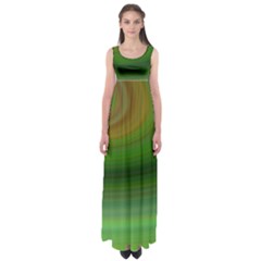 Green Background Elliptical Empire Waist Maxi Dress