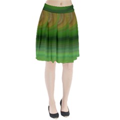 Green Background Elliptical Pleated Skirt