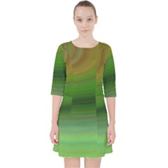 Green Background Elliptical Pocket Dress
