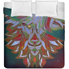 Surreal Lion Face Painting Duvet Cover Double Side (king Size)