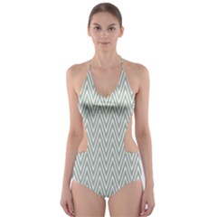 Vintage Pattern Chevron Cut-out One Piece Swimsuit by Nexatart