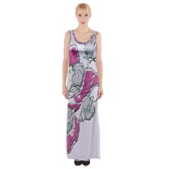 Bouquet Flowers Plant Purple Maxi Thigh Split Dress