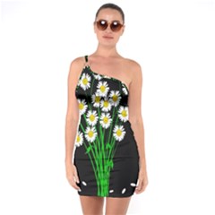 Bouquet Geese Flower Plant Blossom One Soulder Bodycon Dress by Nexatart