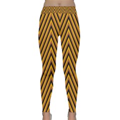 Chevron Brown Retro Vintage Classic Yoga Leggings by Nexatart