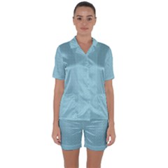 Blue Pattern Background Texture Satin Short Sleeve Pyjamas Set by Nexatart