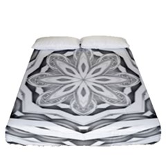 Mandala Pattern Floral Fitted Sheet (queen Size) by Nexatart