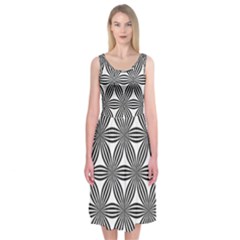 Seamless Pattern Repeat Line Midi Sleeveless Dress by Nexatart