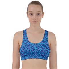 Monogram Blue Purple Background Back Weave Sports Bra