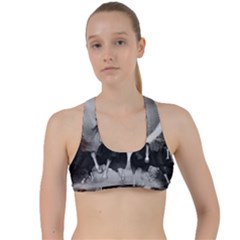 Awesome Wild Black Horses Running In The Night Criss Cross Racerback Sports Bra by FantasyWorld7