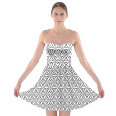 Seamless Pattern Monochrome Repeat Strapless Bra Top Dress by Nexatart