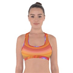 Ellipse Background Orange Oval Cross Back Sports Bra