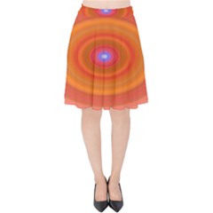 Ellipse Background Orange Oval Velvet High Waist Skirt by Nexatart