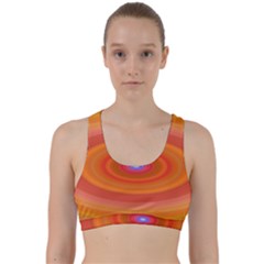 Ellipse Background Orange Oval Back Weave Sports Bra by Nexatart