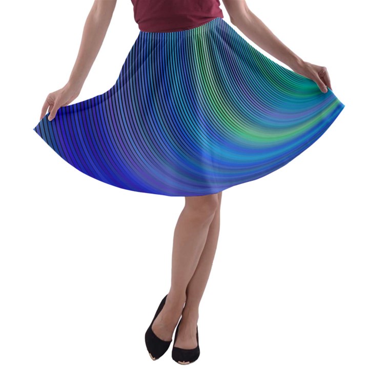 Space Design Abstract Sky Storm A-line Skater Skirt