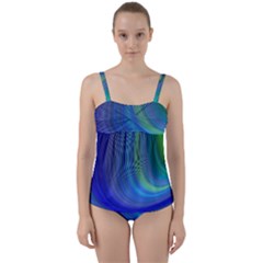 Space Design Abstract Sky Storm Twist Front Tankini Set by Nexatart