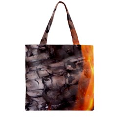 Fireplace Flame Burn Firewood Zipper Grocery Tote Bag by Nexatart
