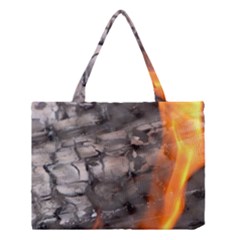 Fireplace Flame Burn Firewood Medium Tote Bag by Nexatart
