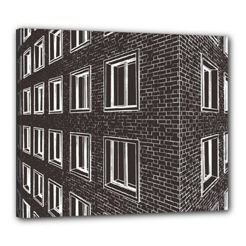 Graphics House Brick Brick Wall Canvas 24  X 20  by Nexatart