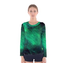 Green Space All Universe Cosmos Galaxy Women s Long Sleeve Tee