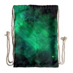 Green Space All Universe Cosmos Galaxy Drawstring Bag (large) by Nexatart