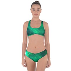 Green Space All Universe Cosmos Galaxy Criss Cross Bikini Set by Nexatart