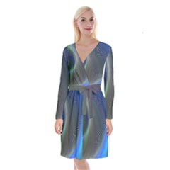 Gloom Background Abstract Dim Long Sleeve Velvet Front Wrap Dress