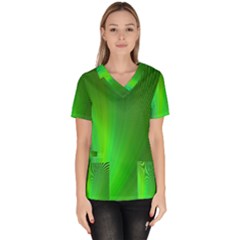 Green Background Abstract Color Scrub Top