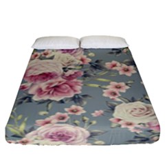 Pink Flower Seamless Design Floral Fitted Sheet (king Size)