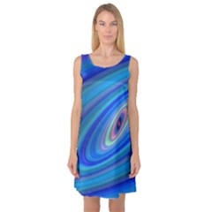 Oval Ellipse Fractal Galaxy Sleeveless Satin Nightdress