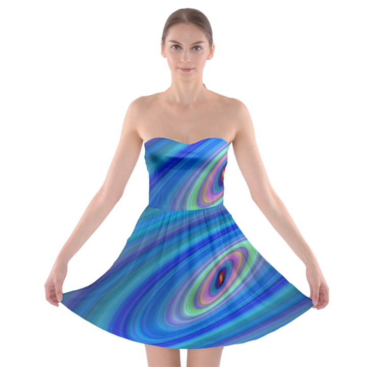 Oval Ellipse Fractal Galaxy Strapless Bra Top Dress