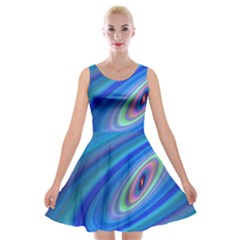 Oval Ellipse Fractal Galaxy Velvet Skater Dress