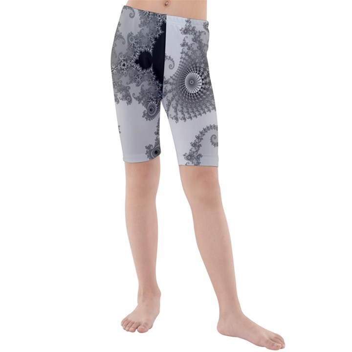 Apple Males Mandelbrot Abstract Kids  Mid Length Swim Shorts