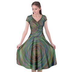 Spiral Spin Background Artwork Cap Sleeve Wrap Front Dress by Nexatart