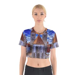 Steeple Church Building Sky Great Cotton Crop Top