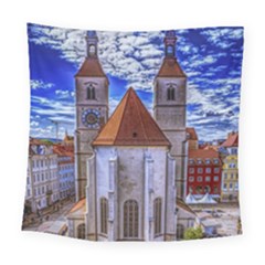 Steeple Church Building Sky Great Square Tapestry (large) by Nexatart